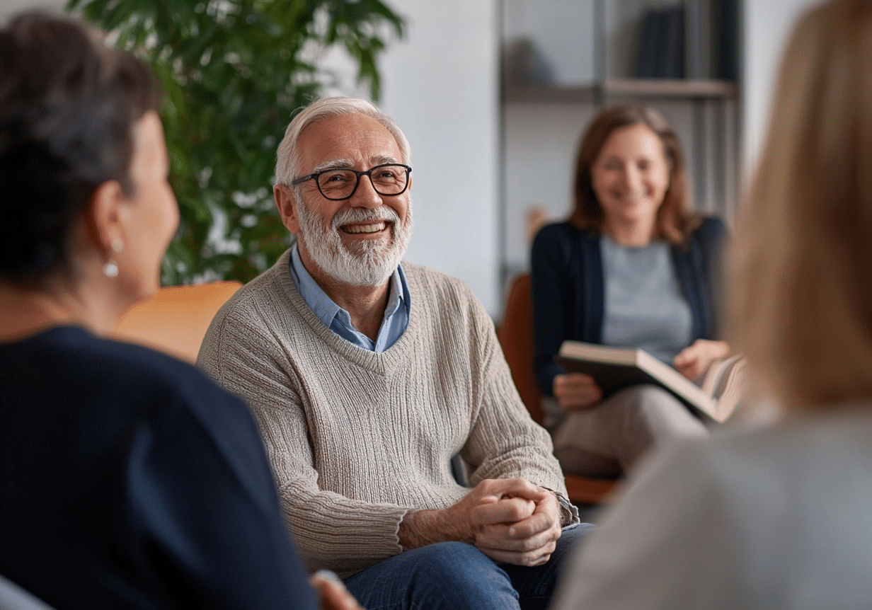 Brentdpayne A Bunch Of Happy Older People In A Group Therapy 18589a87 0f6c 491e 9d19 5e0feced40b0 2