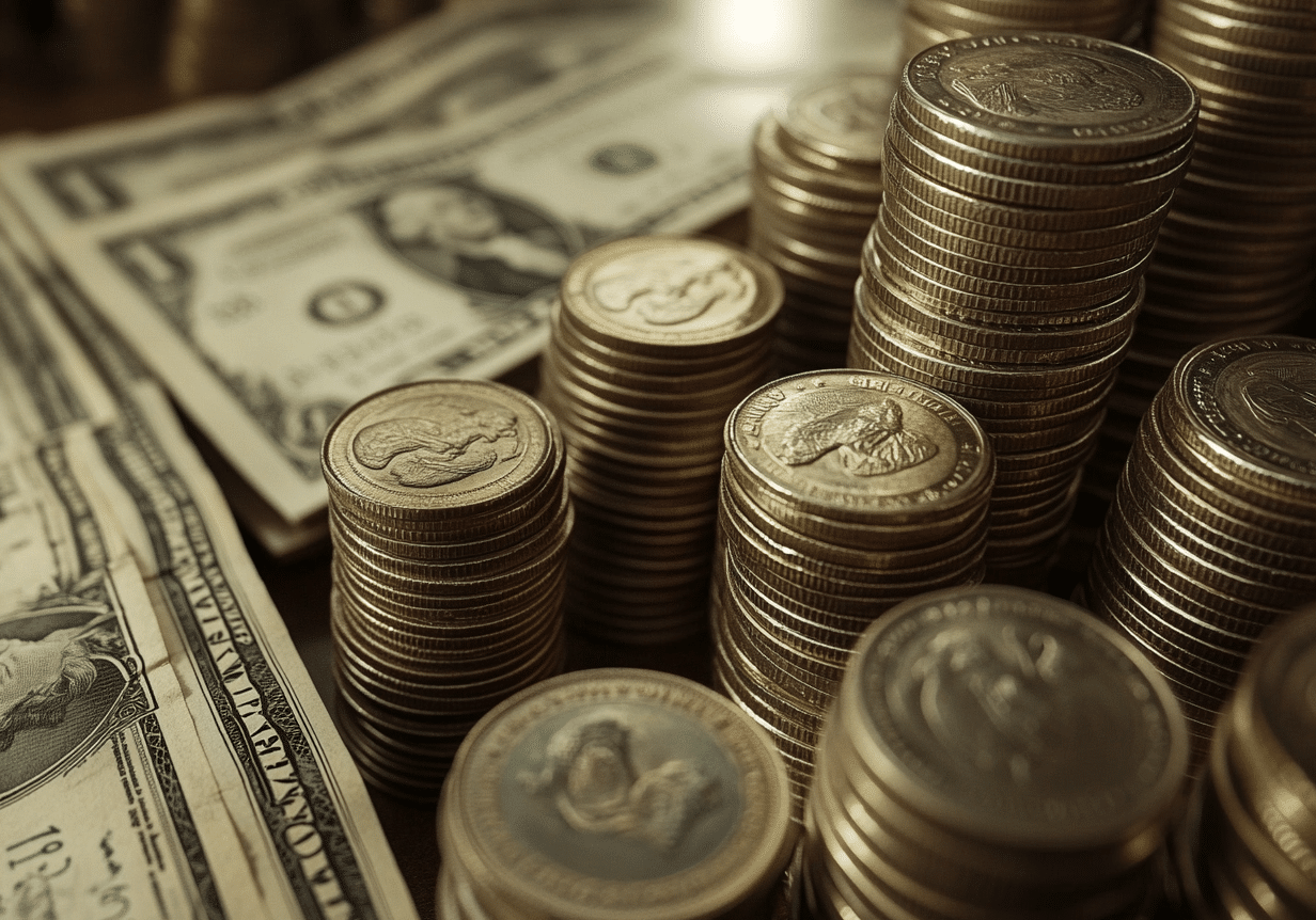 Brentdpayne Stacks Of Paper USA Currency Stacks Of Coins On T Bc27d435 A87f 4e84 Ab5b Cd3fd887a178 3
